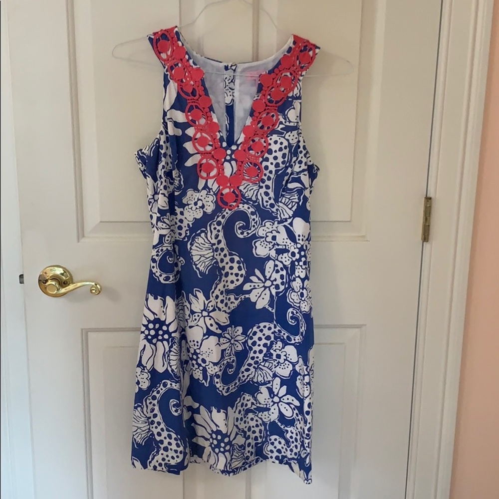 Lilly Pulitzer Dress red white & blue 6